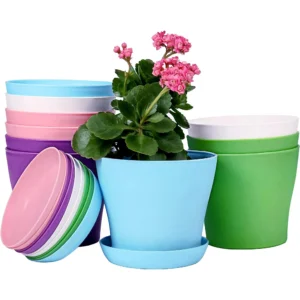 Set of 8 Pots  Plastic Planters, Flower Succulent - 4.7 inch