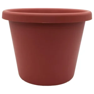 17 Inch Round Classic Planter - Plastic Plant - Clay Color