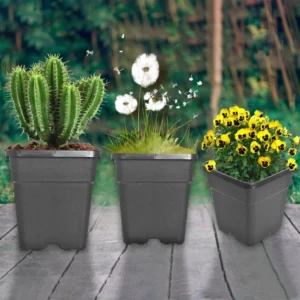 10-Pcs Black 1 Gallon Square Seedling Plastic Plant Pots