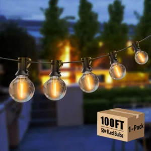 Outdoor String Lights,100ft, with 50 G40