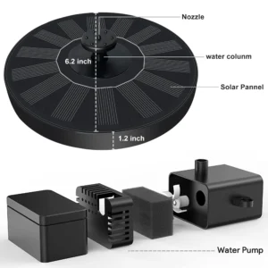 Garden Solar Fountain Pump for the Bird Bath with Outdoor